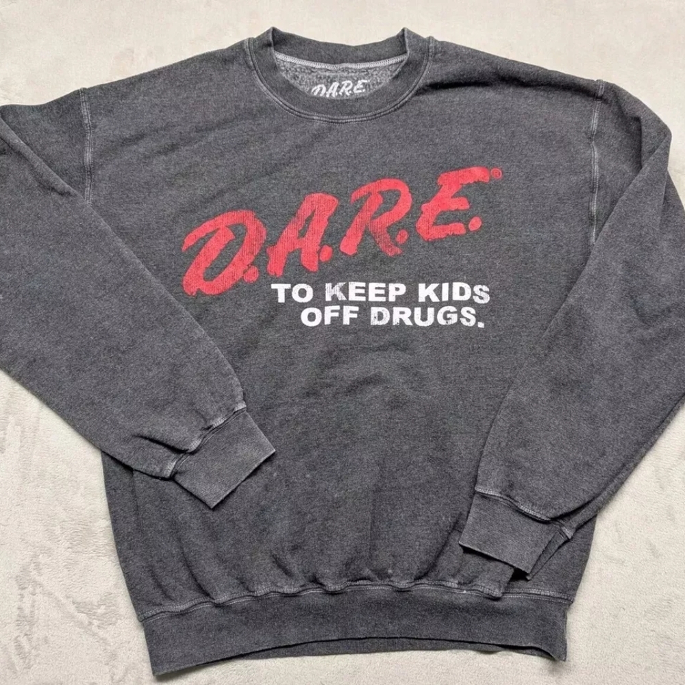 DARE Keeping Kids Off Drugs Gray Crewneck Pullover